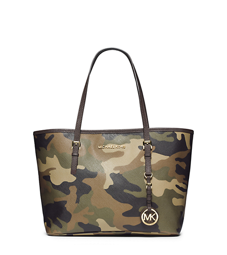 Jet Set Travel Camouflage Saffiano Leather Small Tote -  - 30F4GTVT1R