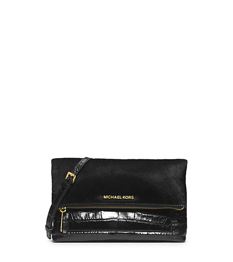 Jet Set Travel Hair Calf and Embossed-Leather Clutch -  - 30H4GTVC3H