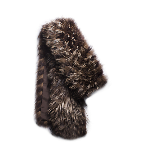 Tweed Fox Fur Scarf -  - 707AKD305