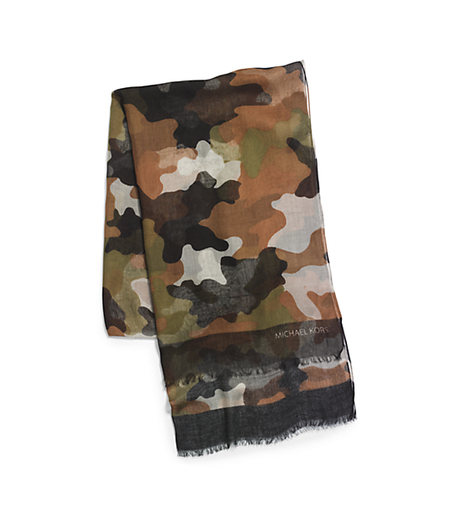Kala Camouflage Modal and Silk-Blend Scarf - ARMY - 29536314