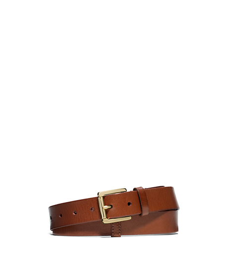 Leather Belt - LUGGAGE - 551684