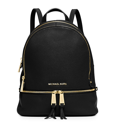 Rhea Small Leather Backpack - BLACK - 30S5GEZB1L