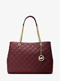 Susannah Large Quilted-Leather Tote - MERLOT - 30H6GAHT3L