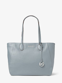Ani Large Leather Tote - DUSTY BLUE - 30T6SA7T3L