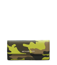 Jet Set Travel Camouflage Saffiano Leather Wallet - ACID YELLOW - 32F4GTVE9R