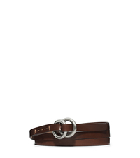 Double-Ring Vachetta Leather Belt - CHOCOLATE - 31F4TBLA1L