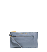 Riley Large Pebbled-Leather Zip Clutch - PALE BLUE - 32S5GRLW3L