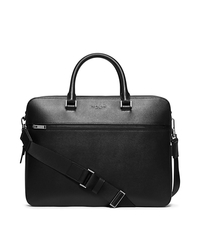 Harrison Large Leather Briefcase - BLACK - 33F5LHRA3L