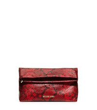Daria Embossed-Leather Clutch - RED - 30H5GDIC2N