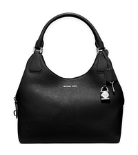 Camille Large Leather Shoulder Bag - BLACK - 30H5SCAE3L