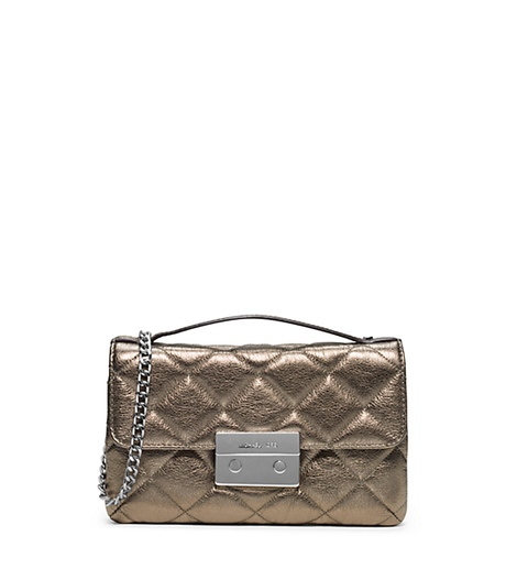 Sloan Small Quilted-Leather Messenger - LIGHT NICKEL - 30F4MSLM1M