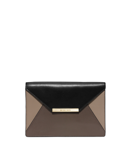 Lana Color-Block Leather Envelope Clutch - ELEPHANT/DTAUPE/BLK - 30F5SKYC2T