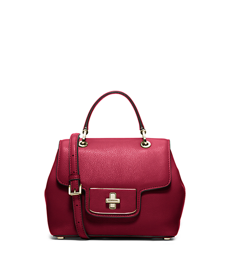Emery Small Leather Satchel - CHERRY - 30H5GEOS1L