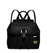 Romy Medium Leather Backpack - BLACK - 30S6GRUB2L