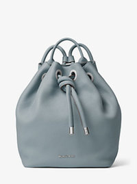 Dalia Large Leather Backpack - CEMENT - 30T6SDYB3L