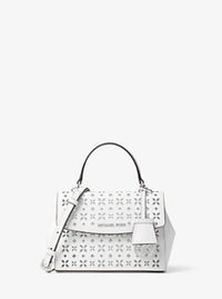 Ava Extra-Small Perforated-Leather Crossbody - WHITE/SILVER - 32T6SAVC5U