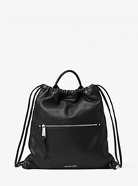 Rhea Medium Leather Drawstring Backpack - BLACK - 30F6SEZB2T