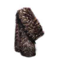 Tweed Fox Fur Scarf - ONE COLOR - 707AKD305