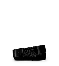 Patent-Leather Logo Belt - BLACK - 553517