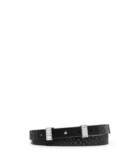 Embossed-Leather Belt - BLACK - 554544