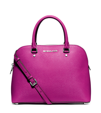 Cindy Large Saffiano Leather Satchel - FUCHSIA - 30S5SCPS3L