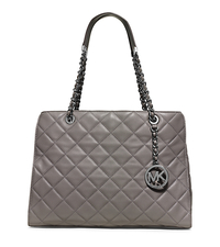 Susannah Large Quilted-Leather Tote - STEEL GREY - 30T5SAHT3L
