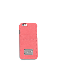 Saffiano Leather Pocket Smartphone Case - CORAL - 32S5SELL3L