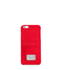 Saffiano Leather Pocket Smartphone Case - CORAL - 32T5SELL3L